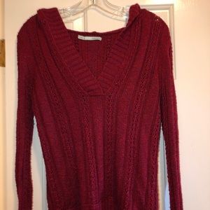 Hooded V-Neck Sweater